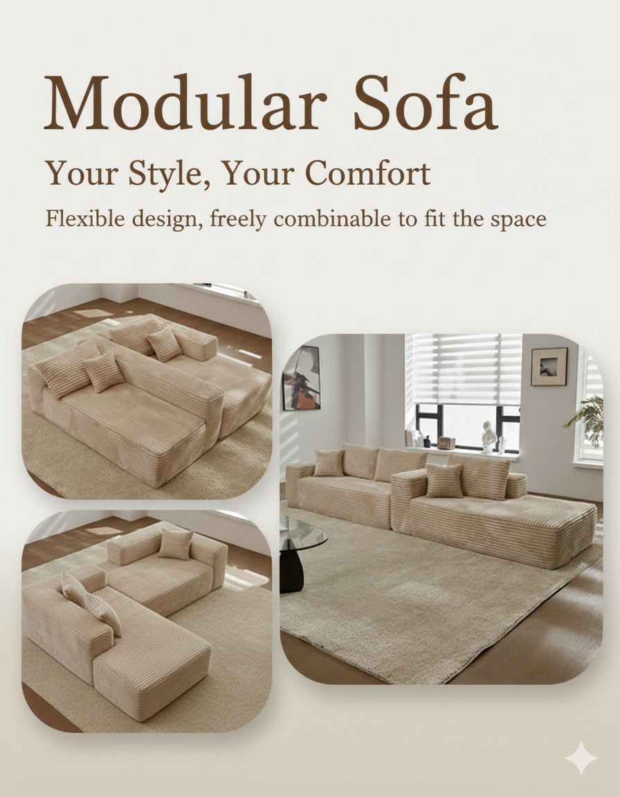 Cloud Haven Sofa – Modular Sectional Couch, Plush Comfort & Modern Design