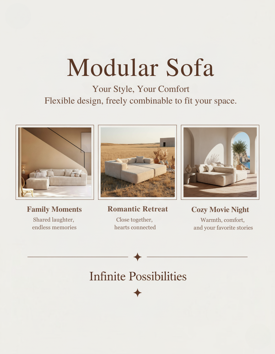 Cloud Haven Sofa – Modular Sectional Couch, Plush Comfort & Modern Design